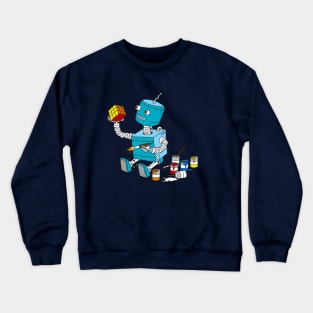 Robot Solving the Rubik's cube Crewneck Sweatshirt